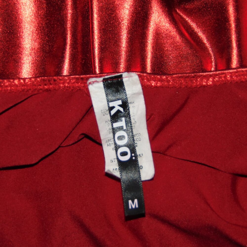 K Too Shiny Red Leotard M - Picture 4 of 7